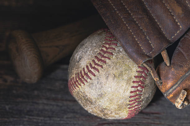 istock Vintage Baseball Glove, Bat and Ball 1460872668