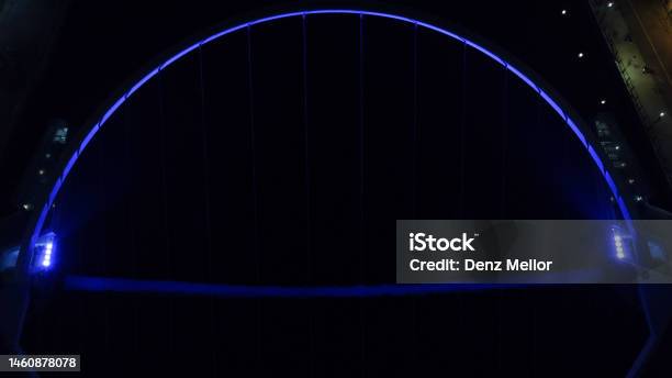 Millennium Bridge Newcastle Stock Photo - Download Image Now - Aerial View, Arch - Architectural Feature, Architecture