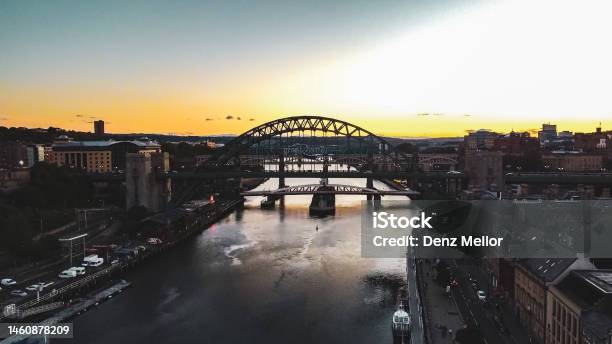 Tyne Bridge Newcastle Stock Photo - Download Image Now - Aerial View, Arch - Architectural Feature, Architecture