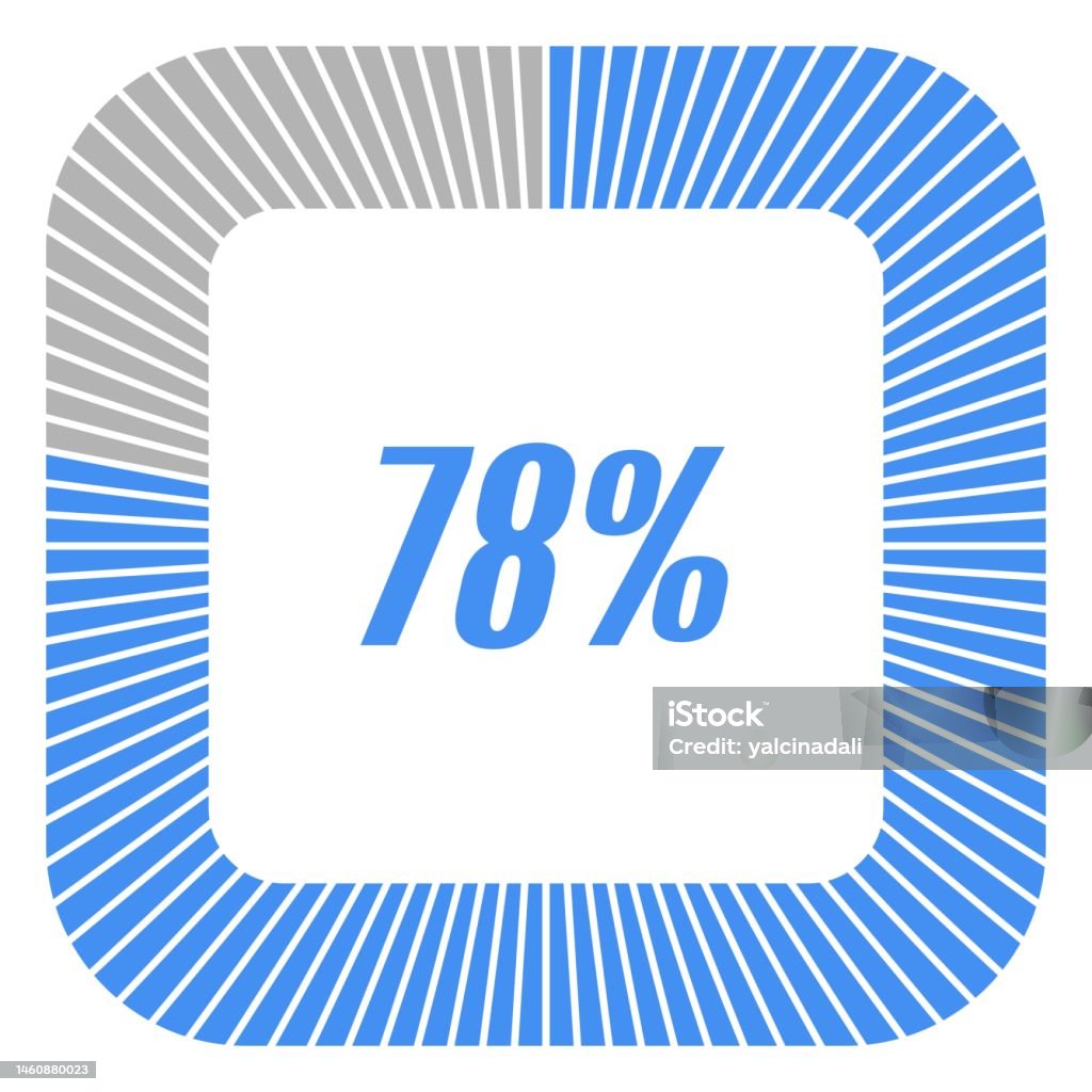 78 Percent 78 Percent Square Shape Percentage Diagram For Infographics Documents ...