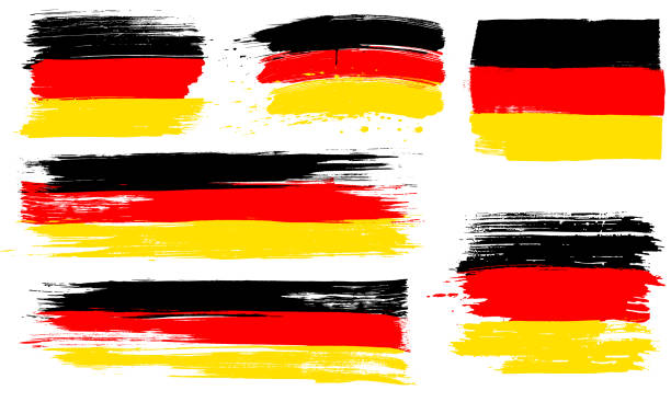 Grunge Deutschland Flagge Farbspuren – Vektorgrafik