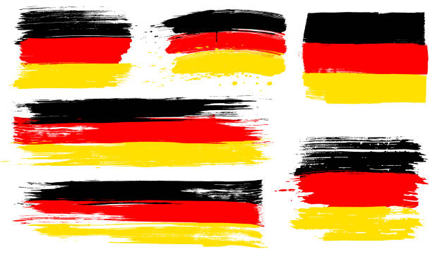 Grunge Germany flag paint marks vector art illustration