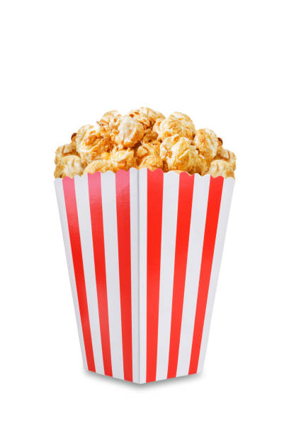 istock Sweet caramel popcorn on a white isolated background 1460888175