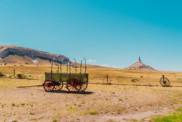 Old horse drawn wagon Dirt Roadway to the Sangre de Cristo mountain peak in southwest Colorado, USA, North America