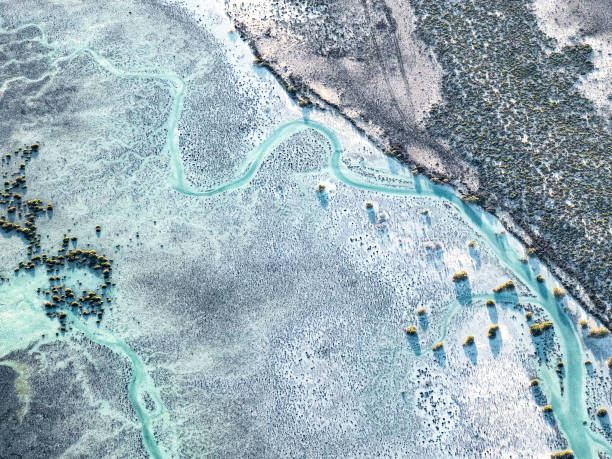 Abstract aerial of coastline