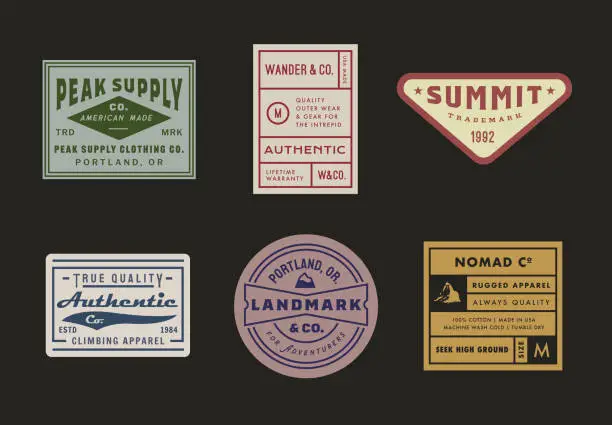 Vector illustration of Vintage Inspired Adventure Labels & Tags