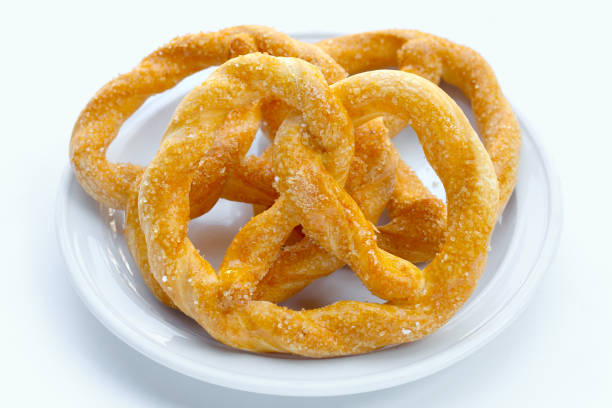 istock Soft pretzels on a white background. 1460897414