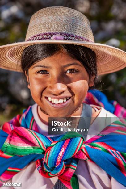 Young Aymara Woman On Isla Del Sol Lake Titicaca Bolivia Stock Photo - Download Image Now