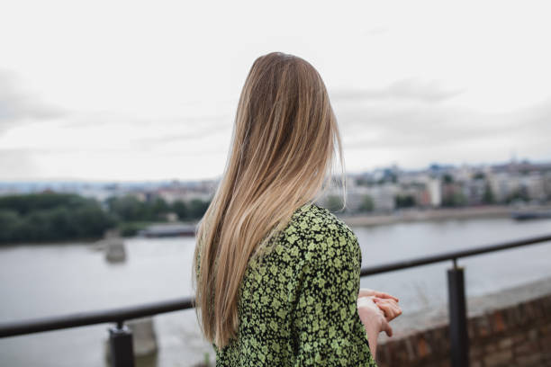 Rear view of a woman with long hair