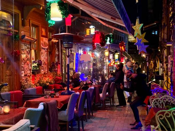 Turkey -  Istanbul - Colorful restaurant in Sultanhamet stock photo