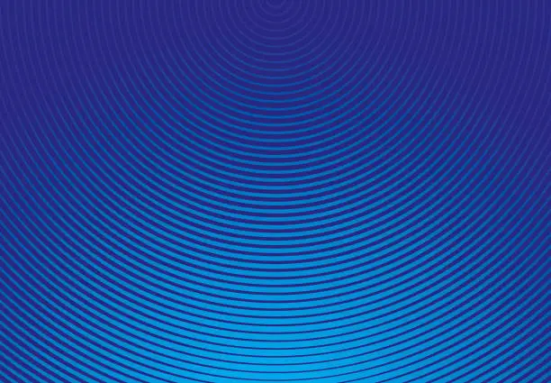 Vector illustration of Blue Concentric circles abstract background