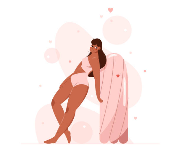 ochrona kobiecego obrazu. - heart shape pink background cartoon vector stock illustrations