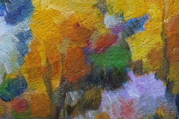 istock Rough textural strokes of paint from a brush. Color search 1460921703