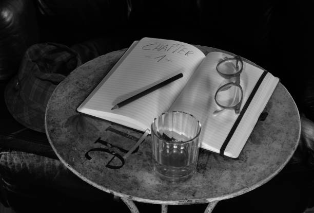 workplace of an autor writing the first chapter