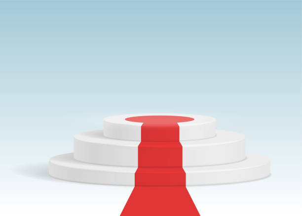 istock Winners podium with red carpet stage for awards ceremony realistic 3D vector illustration 1460922736