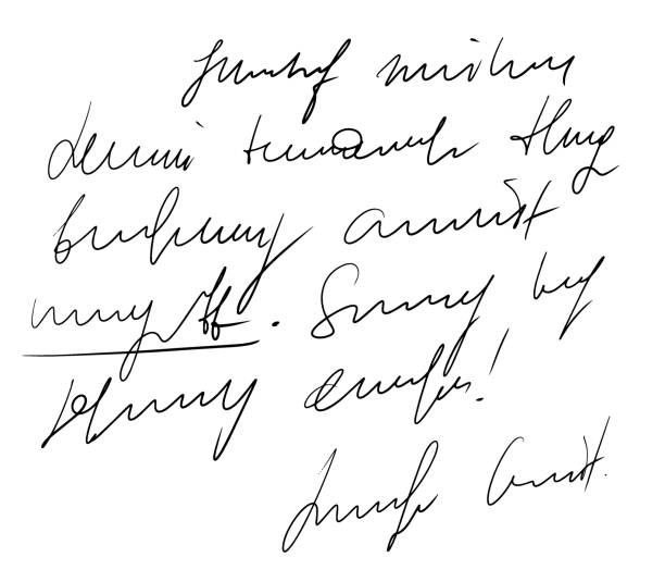 vektor unlesbarer text. handgeschriebener brief - handschrift stock-grafiken, -clipart, -cartoons und -symbole