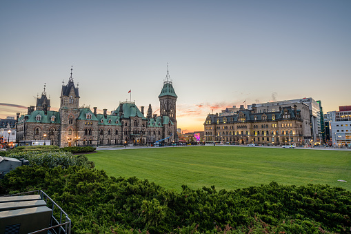 Early morning dawn image of Parliament of Canada East Block