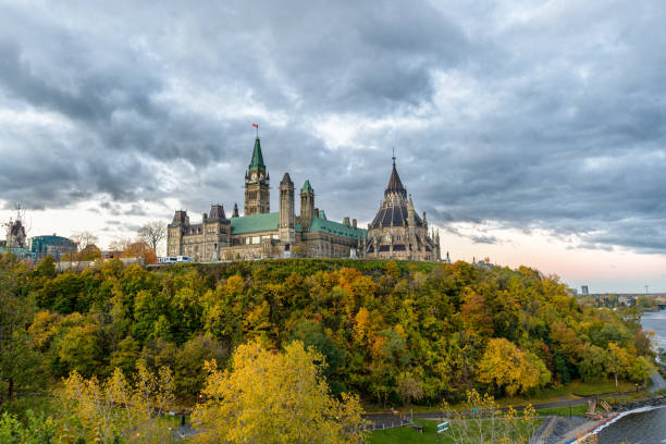 istock Parliament of Canada buildings under dark cloudy sky 1460929393