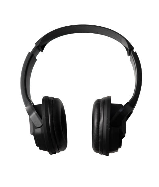 istock Black gaming headphone isolated for music and podcast design element 1460932733