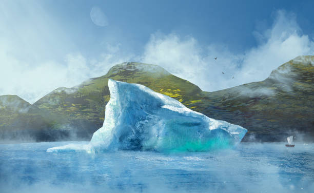 istock Iceberg floating in ocean illustration 1460940537
