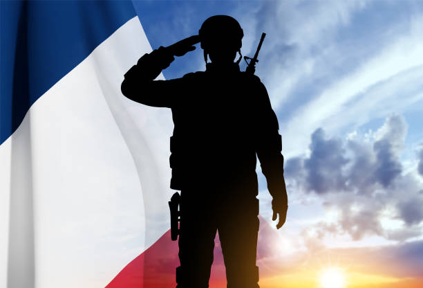 istock Silhouette of French saluting soldier 1460943247