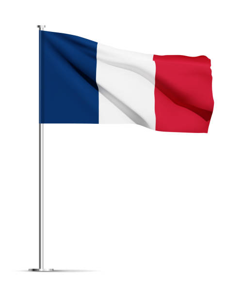 白い背景にフランス国旗。 ベクターアートイラスト