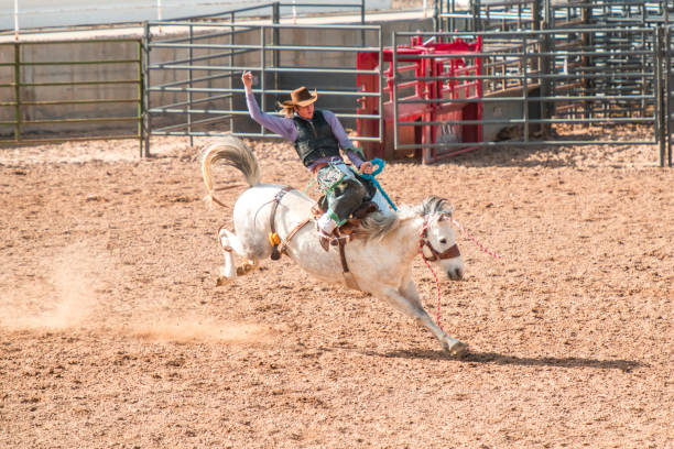 istock Cowboy Riding A Bucking Horse 1460945060