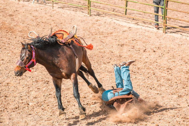 istock Cowboy Falling Of A Bucking Horse 1460945110