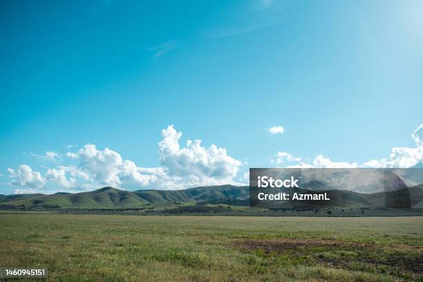 Sunny Landscape With Clear Blue Sky Stock Photo - Download Image Now - Mountain Range, Mountain, USA