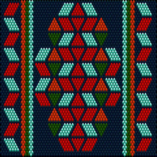 Vector illustration of Pattern, ornament,  tracery, mosaic ethnic, folk, national, geometric  for fabric, interior, ceramic, furniture in the Latin American style.