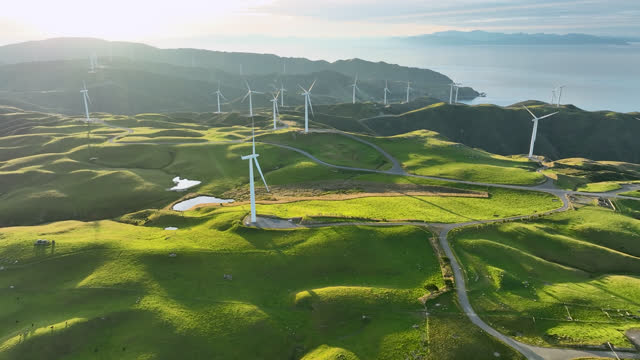 Panorama landscape of wind Turbine for alternative energy.