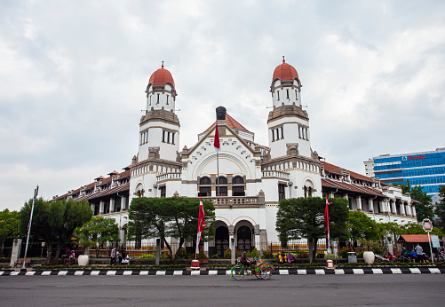 Lawang Sewu, a historical and iconic heritage building in Semarang, Central Java, Indonesia. Art Deco architecture build in colonial era.