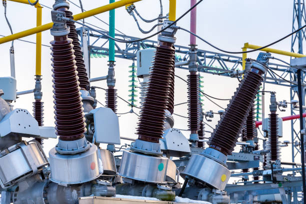 istock Electrical transformer, equipment for stepping up or stepping down voltage, high voltage power plant 1460952188