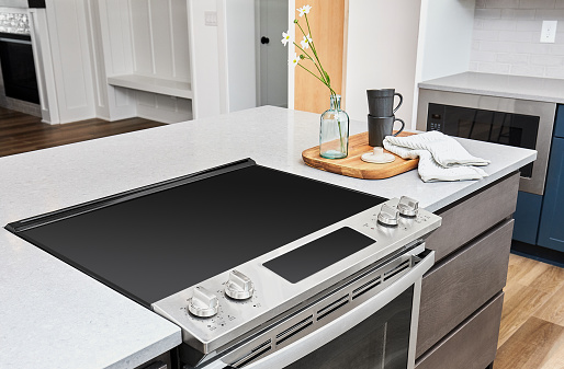 Ceramic induction stove in modern kitchen