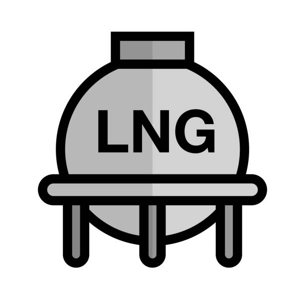 LNG tank. Energy tank. Vector. LNG tank. Energy tank. Editable vector. gas fired power station stock illustrations