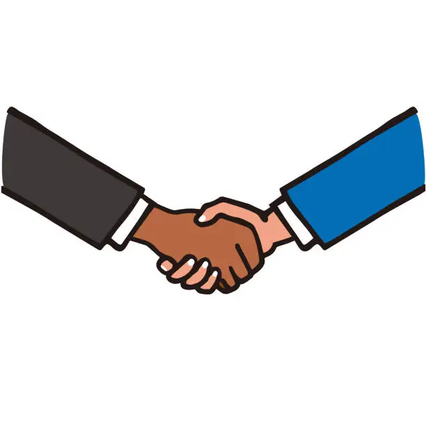 Vector illustration of Hand gesture Illustration material to shake hands