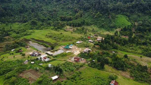 istock harmonization between a village with natural hills 1460956161