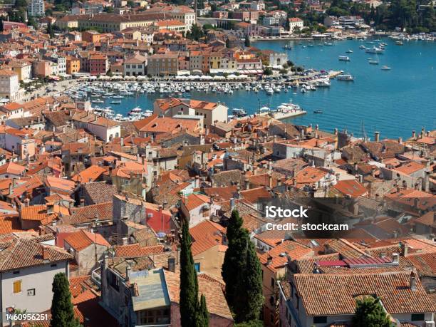 The Old Town Center Of Rovinj Croatia Stock Photo - Download Image Now - Aerial View, Coastline, Color Image
