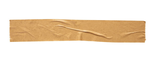 istock Brown adhesive paper tape isolated on white background 1460957477