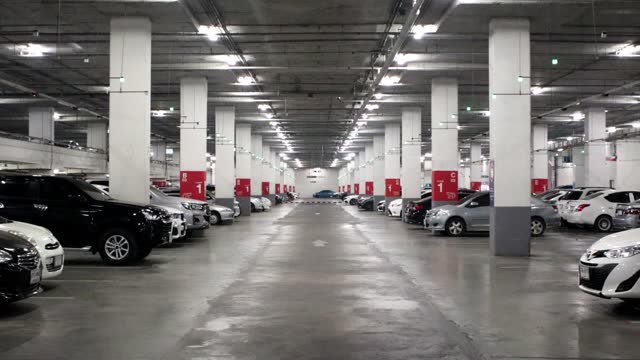 Plenty of parking in the basement of the mall