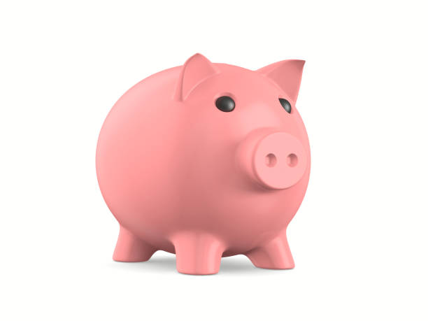 istock Pink piggy bank on white background. Isolated 3D illustration 1460965068