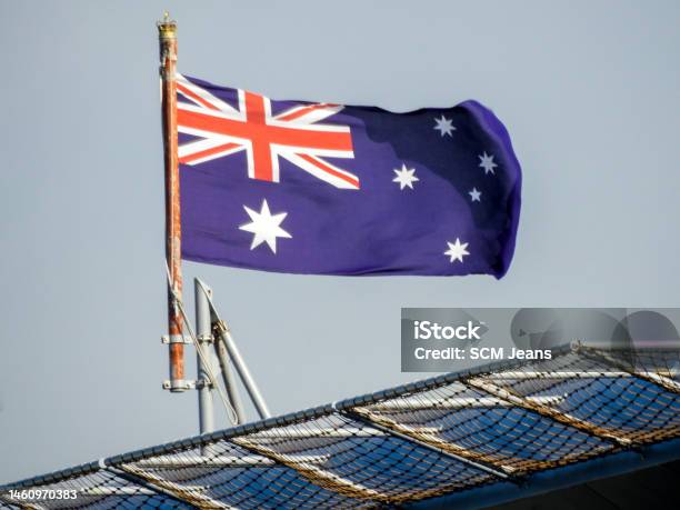 Hmas Canberra Australian Flag Stock Photo - Download Image Now ...