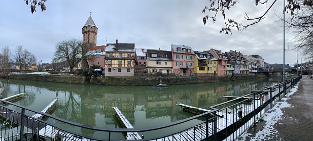 Panoramic view of the city of Wertheim on the banks of the River Main, Germany