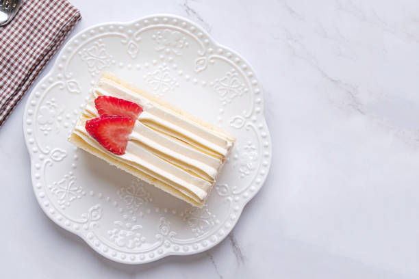 istock Strawberry Shortcake, on White Plate, with Space for Your Text, Dessert concept, Valentine's day 1460972355