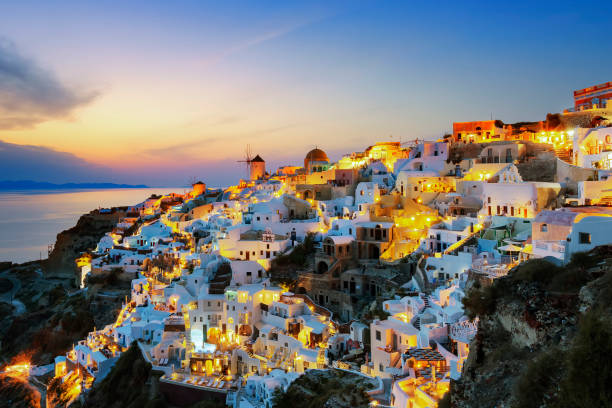 istock View of Oia at sunset 1460980405