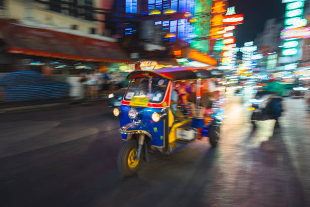 istock Traffic in Chinatown in Bangkok at night 1460987418