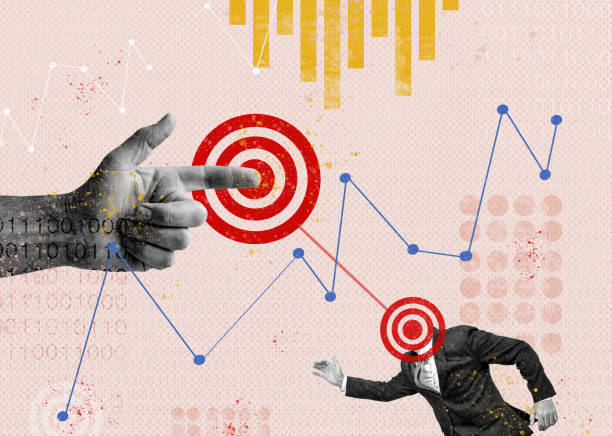 Collage about business goals and their bistro achievement and data analysis