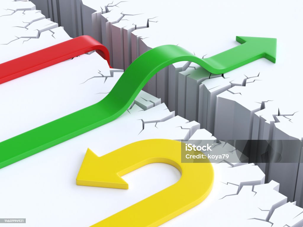Arrows Failure 3d Arrows Crossing Or Failing To Cross Obstacle Success Or Failure ...