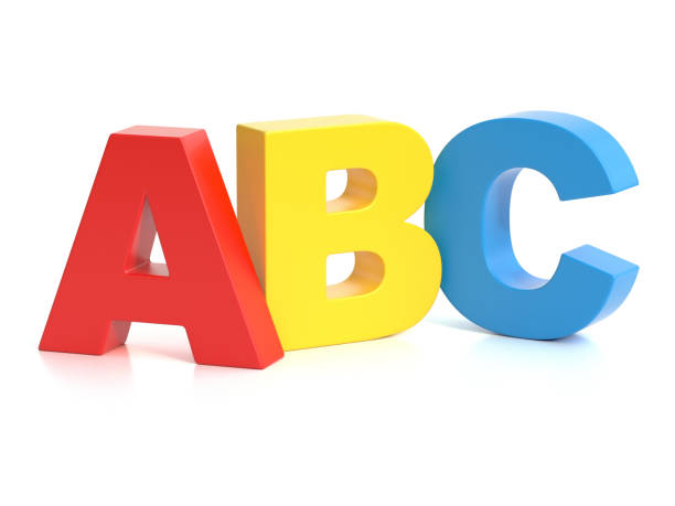 istock Learning letters 3d concept, ABC colorful letters isolated on white background, 3d rendering 1460994935