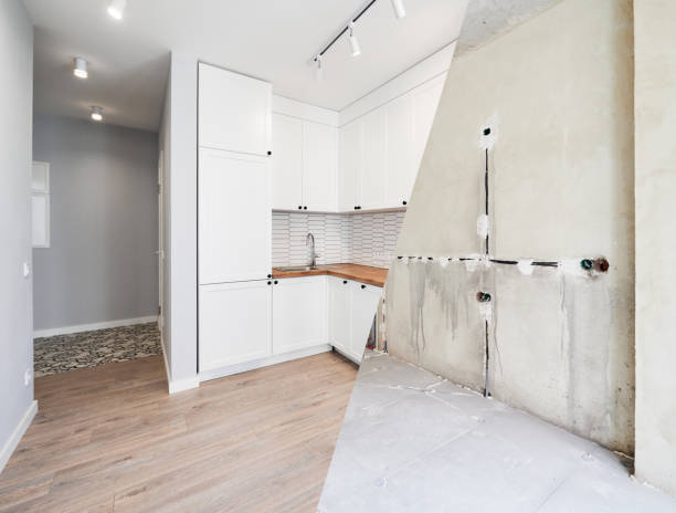 istock Comparison of kitchen room before and after renovation. 1460997153